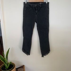 Level 99 frayed crop washed black jeans sz 31